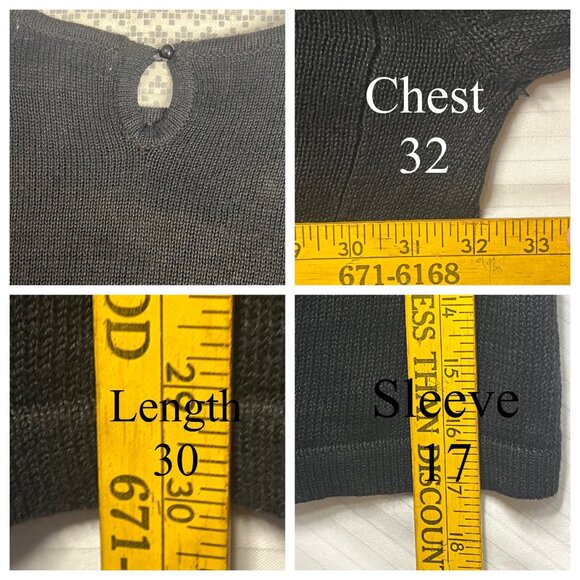 Jacque & KoKo Black Sequin Ornament Sweater Womens Plus Size 26/28 Vintage - Picture 11 of 16